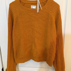 Frank & Oak Ribbed Crewneck Sweater in Mustard